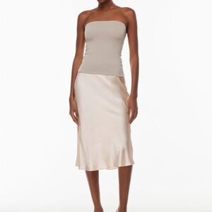 Babaton slip satin midi skirt